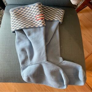 Hunter Boot Socks -sky blue and white